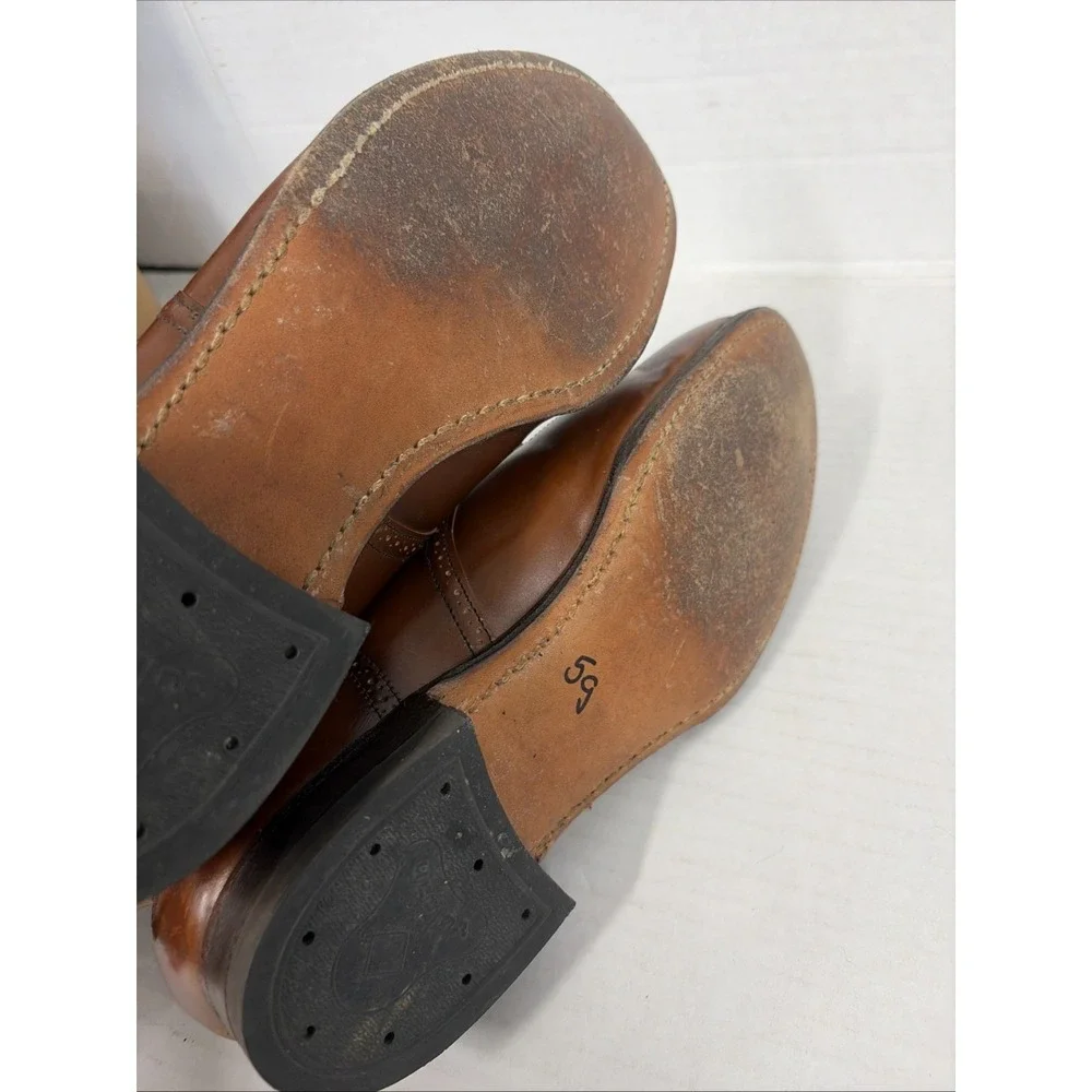Vintage 1973 Vulcan Men's Brown Leather Shoes Size 8 E Wide vintage Made in USA
